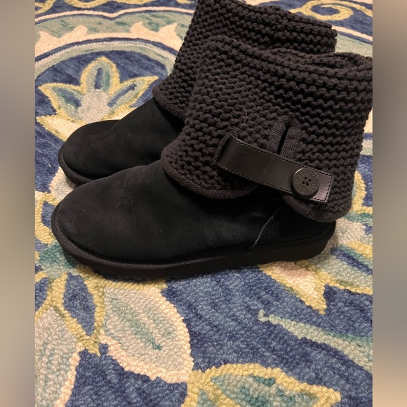 UGG Shaina Booties – Black – Size 10 – EUC – Cozy Knit Cuff - Picture 2 of 11